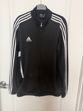 adidas Black Athletic Jacket with White Logo